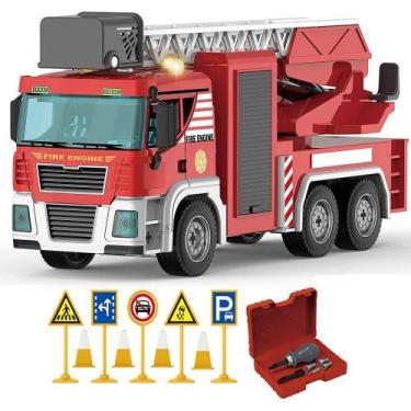 Imagem de Carrinho De Brinquedo Caminhão Bombeiro 95 Pçs - Polibrinq