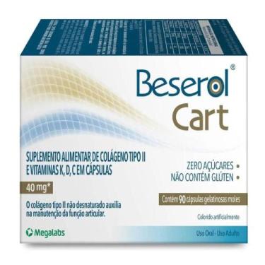 Imagem de Colágeno Tipo II Beserol Cart Megalabs caixa com 90 cápsulas gelatinos