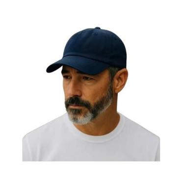 Imagem de Boné Liso Básico Aba Curva Ajustável Algodão Unissex - Cap, Azul, 55 a