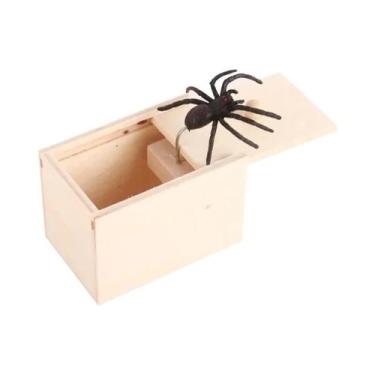 Imagem de Caixa De Pegadinha De Madeira Com Aranha Engraçada, Jogo De Qualidade 