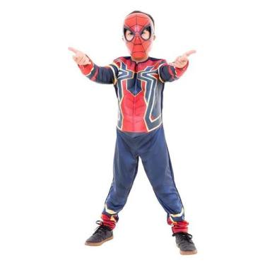 Imagem de Fantasia do Homem Aranha Infantil de Luxo Com Mascara Guerra Infinita 