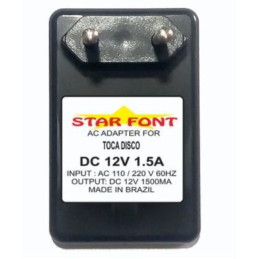 Imagem de Fonte Carregador DC 12V para Toca-Disco Vitrola Raveo - Bivolt 1500mA,