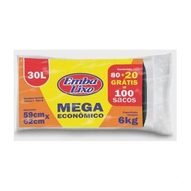 Imagem de Saco Para Lixo 30l Embalixo 80 Unidades Grátis 20 Unidades