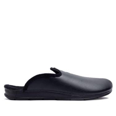 Imagem de Pantufa Masculina Pegada Peluciada Preto, Preto, 43