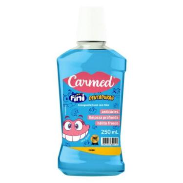 Imagem de Enxaguante Bucal Carmed Fini Dentadura 250ml Higiene Oral Refrescante 