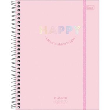 Imagem de Planner 2026 Happy Espiral M7 Tilibra 80 Folhas, Rosa