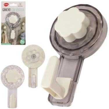 Imagem de Gancho com ventosa reforçada sem furos suporte 5kg para banheiro cozin