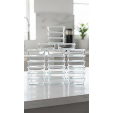 Imagem de Kit 20 Potes Plásticos 500ml Reutilizáveis C/ Tampa - Congratulations 