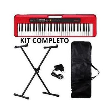 Imagem de Kit Teclado Musical Casio Cts 200 CAPA SUPORTE X INICIANTE ESTUDANTE
