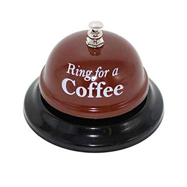 Imagem de KiaoTime Anel de sino para mesa de cozinha, bancada de cozinha, atendimento superior, para mesa de café, anel de sino para serviço de chamada, sino, palco, galinhas, festa, casamento, acessório, Ring for a Coffee