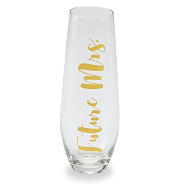 Imagem de Mud Pie Copo de champanhe Future Mrs. sem haste, 265 g, dourado