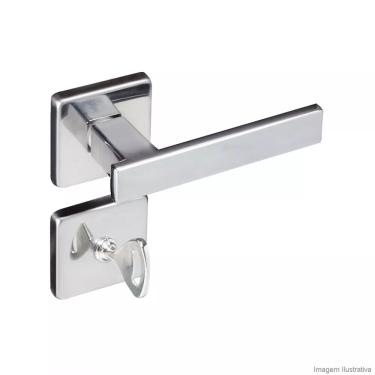 Imagem de Fechadura para Banheiro Aço Zamac Concept com Roseta 408 Pado Cromado