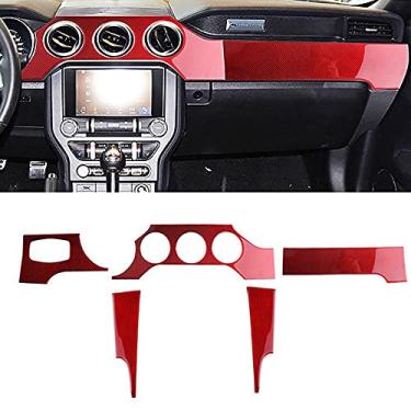 Imagem de FINMOKAL Acabamento Da Tampa Do Painel Interior De Fibra De Carbono Para Ford Mustang 2015-2019 Preto, Fibra De Carbono