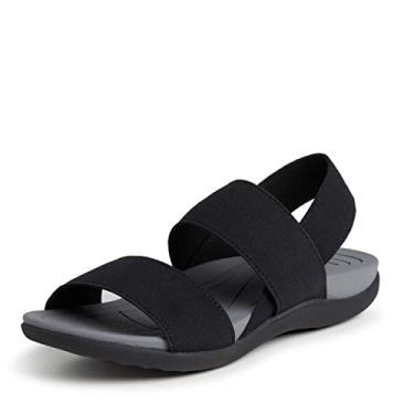 Imagem de Dearfoams Sandália feminina original confortável Sloane com tira traseira casual aberta, Preto, 8
