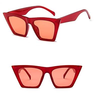 Imagem de Óculos de Sol Feminino com Armação de Olho de Gato Feminino UV400 Lente Espelho Vintage Óculos de Sol Designer, 2, China