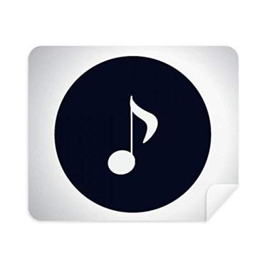 Imagem de White Music Quaver Notes Pano de limpeza preto Limpador de tela 2 peças Tecido de camurça