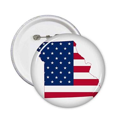 Imagem de Missouri EUA mapa estrelas e listras forma bandeira pinos crachá botão decoração acessório 5 peças