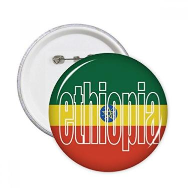 Imagem de Broche redondo com nome da bandeira do país da Etiópia, botão de crachá, acessório para decoração, 5 peças