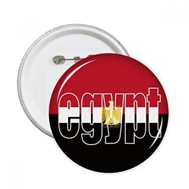 Imagem de Broche redondo com nome da bandeira do país do Egito Emblema para decoração 5 peças