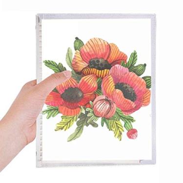 Imagem de Caderno de folhas soltas com pintura de plantas de flores, agenda recarregável