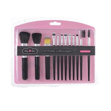 Imagem de Kit c/ 12 Pincéis de Maquiagem Cerdas de Nylon Diversos Formatos, Rio de Ouro AFH01033-146611