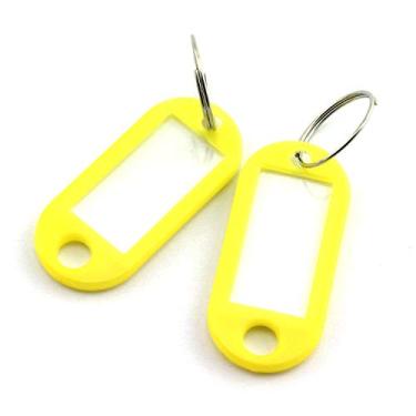 Imagem de Chaveiro Lind Kitchen Etiqueta Etiquetas Chaves de Plástico Porta-chaves e Identificador Número Informações de Endereço Cartão de Etiqueta para Chaves ID 5 x 2,2 cm, Amarelo, 40