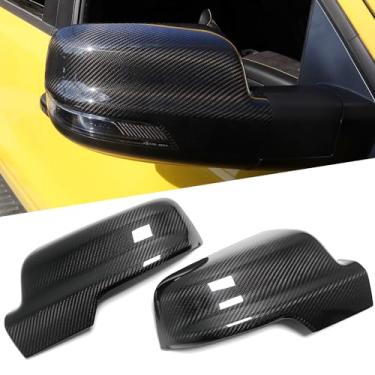 Imagem de Jogon Acabamento da capa do espelho retrovisor de fibra de carbono para Dodge RAM 1500 TRX Off-Road Laramie Rebel Limited 2019 2020 2021 2022 2023 2024 Tampas de espelho lateral da porta externa
