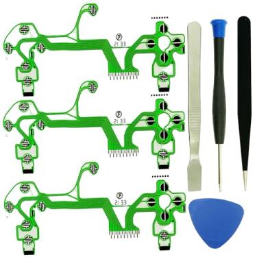 Imagem de CTHTBZ 3 peças de substituição para teclado pad pad fita flexível placa de circuito filme condutor para PS4 Slim Pro Controller JDM-050 JDM-055