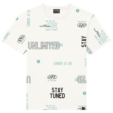 Imagem de Camiseta Juvenil Lemon Em Algodão Estampada Cor Off White