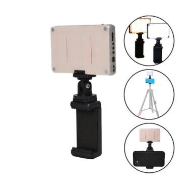 Imagem de Iluminador de LED Mini para Celular c/ Suporte e Bateria Dourado- PLED