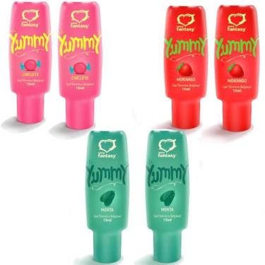 Imagem de Kit Com 06 Gel De Massagem Óleo Lubrificante Beijável - Yummy