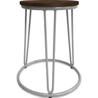 Imagem de Banco Banqueta Baixa Industrial Dinamarca Em Aço Balcão Bar Cozinha Pr