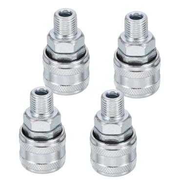 Imagem de HARFINGTON 4 peças de acoplador de ar macho NPT de 1/10.2 cm, estilo adequado para plugues estilo A para pistolas de pregos pneumáticas, compressores de ar, ferramentas de ar