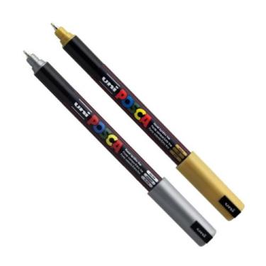 Imagem de Kit 2 Posca PC-1MR Prata e Ouro  0.7mm Uni-ball