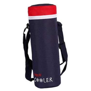 Imagem de harayaa Bolsa térmica térmica para transporte de garrafa de água com alça ajustável, bolsa térmica portátil Oxford para caminhadas, piquenique, dia de praia, vermelho Li