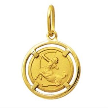 Imagem de Pingente Signo Redondo Com Aro Pequeno 1.4cm Ouro 18k FDMR7C/AK1 - Fab
