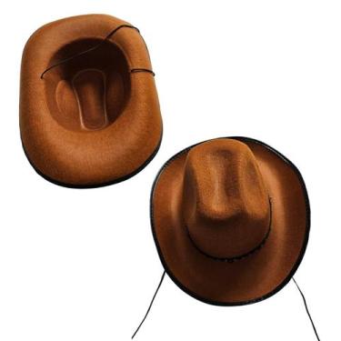 Imagem de Chapéu Cowboy feltro marrom claro junina adulto carnaval - sm decora