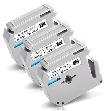 Imagem de Lonitul Fita M-K231s 12 mm 0,47 branca de substituição para Brother M Tape M-K231 12 mm 1/2, P Touch Label Tape M-K231 compatível com Brother PT-M95 PT-90 PT-80 PT-70 PT-65 etiquetadora, 26,2 pés (8
