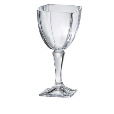 Imagem de Barski Vidro - Sem chumbo - Bonito pé quadrado cristalino - Água - Cálice de vinho - 297 g - Feito na Europa - Conjunto de 6