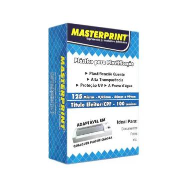 Imagem de Plástico para Plastificação 125 Micras 100 Lâminas MASTERPRINT, Titulo