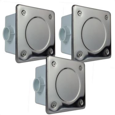 Imagem de 3 Caixas De Passagem Tampa Inox Para Piscinas - Hidralux