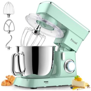 Imagem de Batedeira de Bancada 5L com 10 Velocidades, Aço Inoxidável, 800W, 110v, PEICUAL SM 1532P, Verde