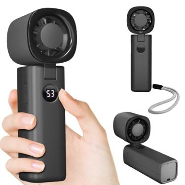 Imagem de Ventilador turbo portátil portátil, 20.000 RPM 5 engrenagens, 12 horas de funcionamento alimentado por bateria recarregável, display digital, mini ventilador de bolso pequeno, presentes para mulheres