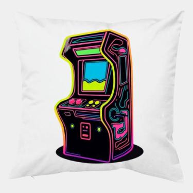 Imagem de Almofada Antialérgica 40x40 FLIPERAMA RETROWAVE NEON - Criatics