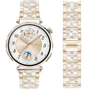 Imagem de DEALELE Pulseiras de substituição compatíveis com Huawei Watch GT5 Pro de 42 mm/GT5 de 41 mm/GT4 de 41 mm/Fossil Gen 6/Gen 5E 42 mm/Garmin Venu 3S, pulseira de substituição de metal com strass