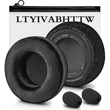Imagem de LTYIVABHTTW Almofadas Auriculares Virtuoso Xt - Compatíveis Com Fones De Ouvido Gamer Rgb Sem Fio Se, Espuma Para Microfone E Almofada Auricular Substituição Memória Mais Espessa (Veludo)