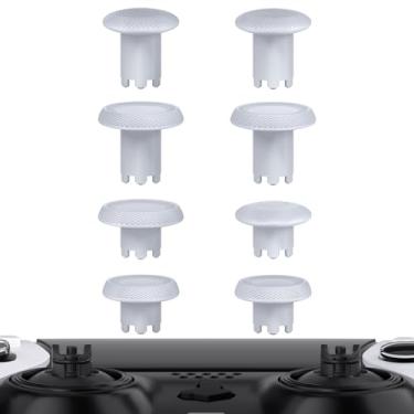 Imagem de eXtremeRate Manípulos Intercambiáveis Thumbsgear Para Controle Ps5 Edge, Tampas De Substituição Analógicos Brancos Originais - 4 Alturas, 3 Superfícies Aderência Sem Base