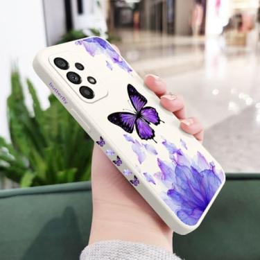 Imagem de Capa borboleta para samsung a73 a53 a33 a23 a16 a13 a06 a03 a72 a52 a52s a32 a02s a15 a25 a35 a55 a22 a21s 4g 5g capa, branca 2, para a55 5g