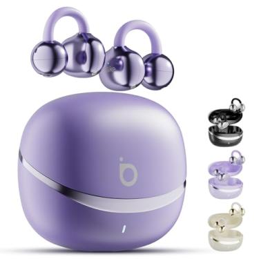 Imagem de Basike Fone de Ouvido Sem Fio Esportivo Bluetooth 5.4, Estéreo Hi-Fi, Chamadas Claras, IPX4 à Prova de Suor e Respingo, 40h de Uso, Ideal para Corrida, Clip-On com Som Aberto – Roxo