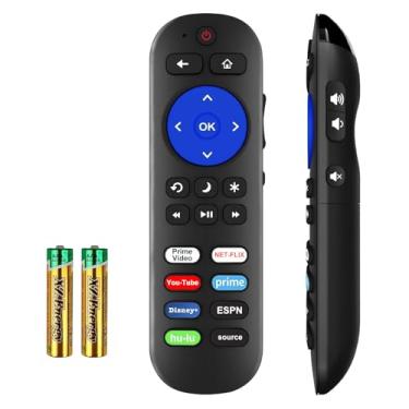 Imagem de Controle remoto infravermelho para Roku Players e Roku TV, não para Roku Stick, compatível com Roku 1 2 3 4, Express/+, Premiere/+, Ultra/LT, botões de energia e volume exigem aprendizado remoto de TV